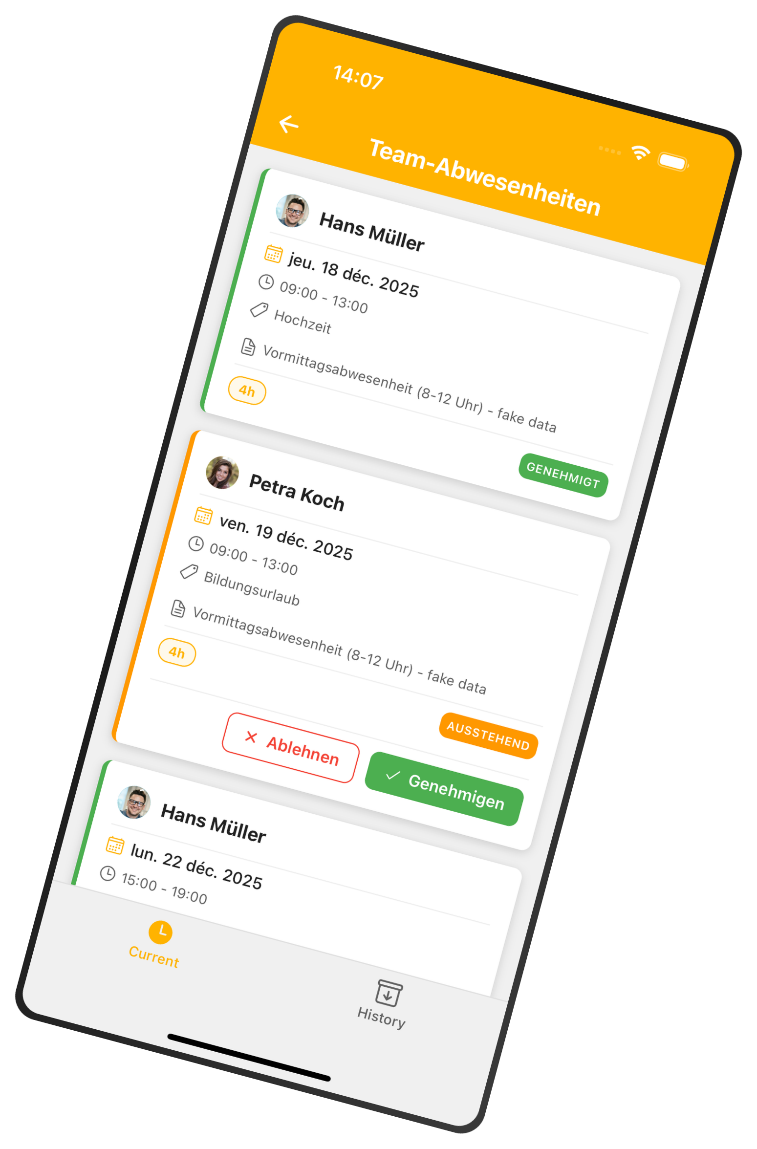 App Mobile Abwesenheiten