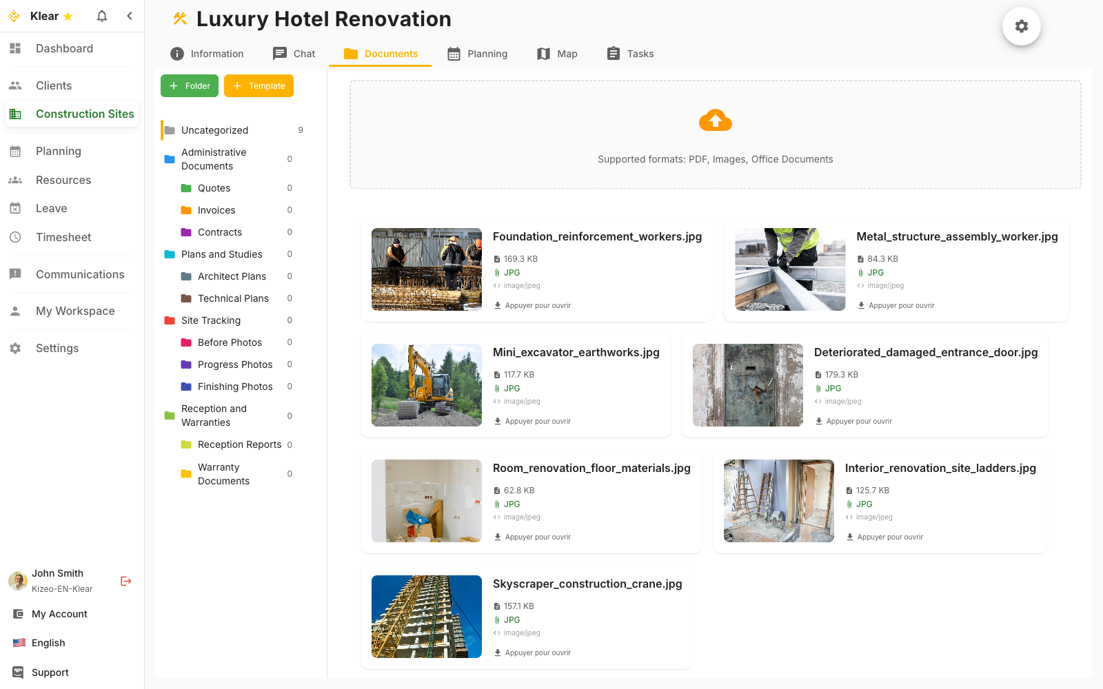 Document management interface