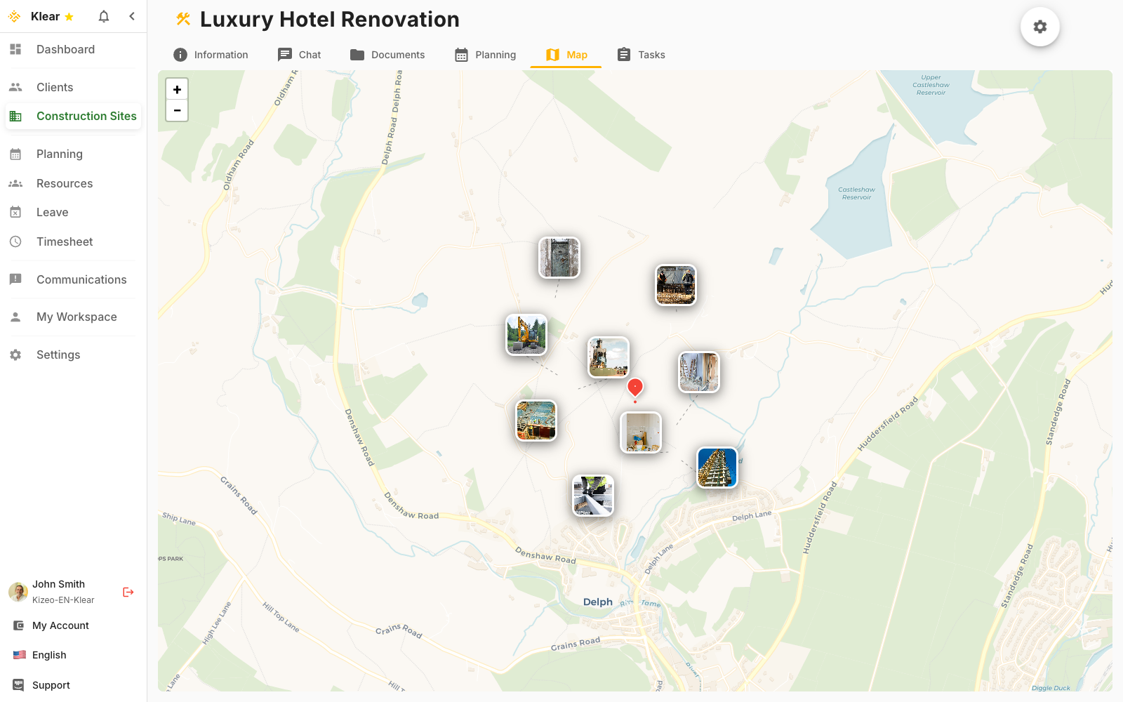 Geolocation map interface