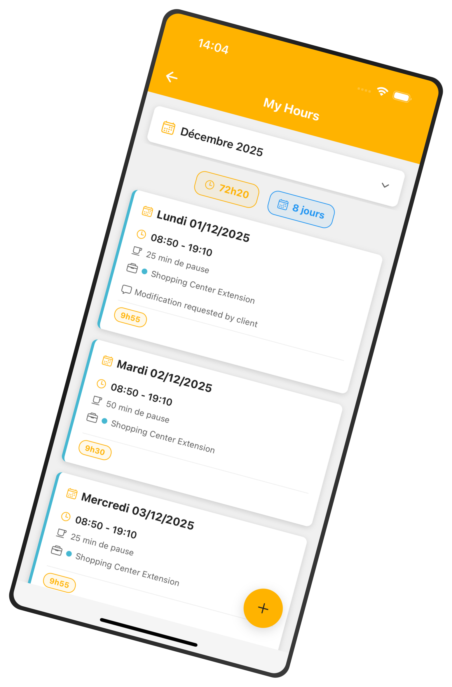 Mobile timesheet app