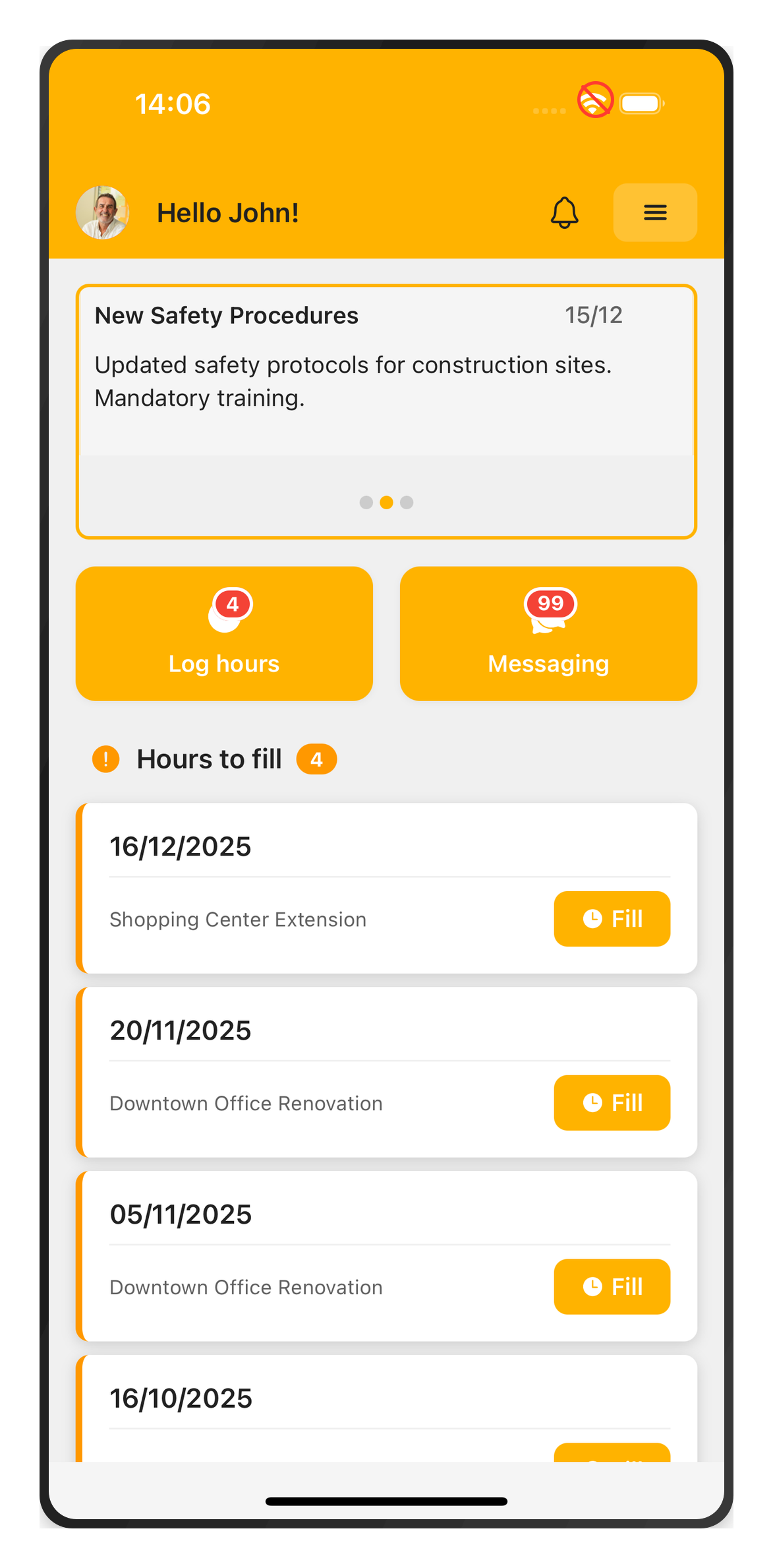 Offline mode mobile app