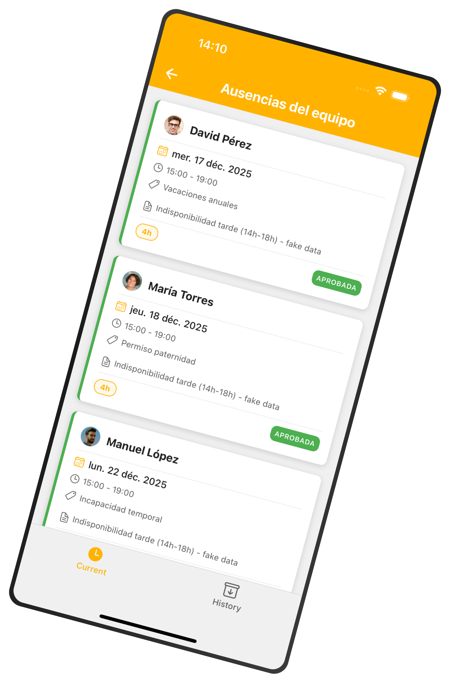 Ausencias móvil