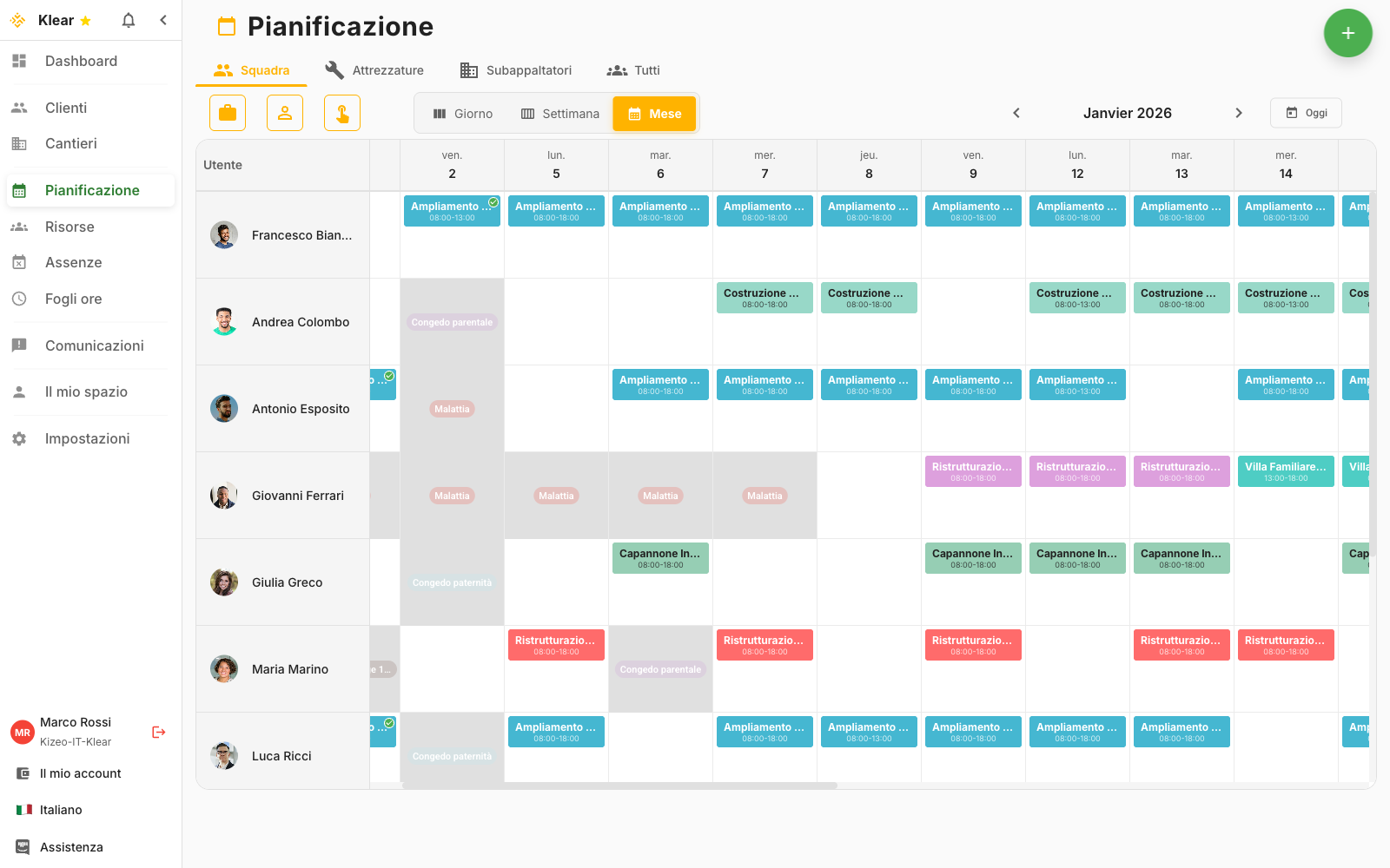 Pianificazione cantieri